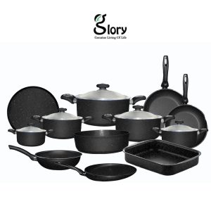 Blue cookware set 17 pieces